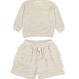 Terry Botonato Sweatshirt & Bermuda Joggers set