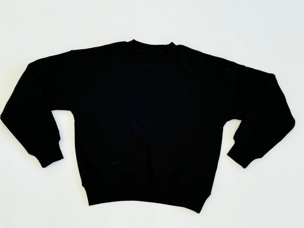 Tween Dylan Oversized Crew Sweatshirt - Black