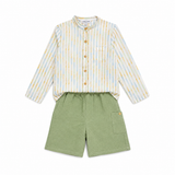 Arsene Stripe Shirt & Short | Green