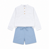 Emile Shirt & Short Set | White/Blue