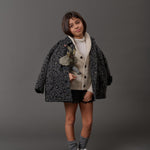 DOUUOD Giacca Romantico padded printed jacket in anthracite and beige - campaign