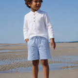 Emile Shirt & Short Set | White/Blue