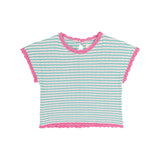 Lola Top & Lara Short Set | Fresh Green Blossom Pink