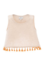 Load image into Gallery viewer, Tassel Linen Top &amp; Skirt Set (orange)
