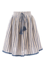 Load image into Gallery viewer, Tassel Linen Top &amp; Skirt Set (blue)
