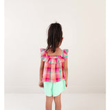 Didi Top & Sara Skirt Set | Fuchsia Multi Check