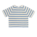 To T-shirt & Robin Short Set | Water Blue Off White Stripe