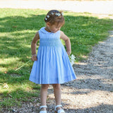 Maud Smocked Dress | Blue Stripes