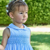 Maud Smocked Dress | Blue Stripes