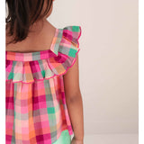 Didi Top & Sara Skirt Set | Fuchsia Multi Check