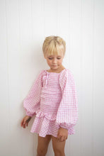 Load image into Gallery viewer, Pink Gingham Balloon Dress with Scrunchie
