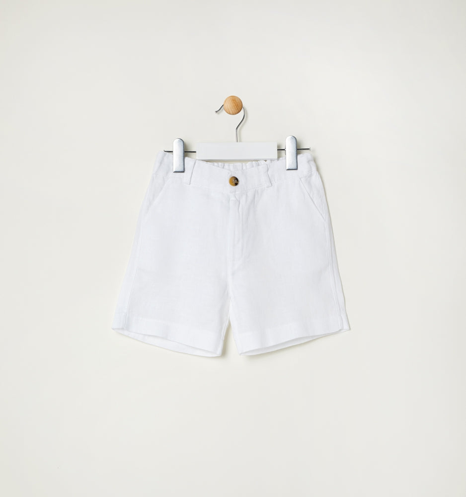 White Linen Shorts