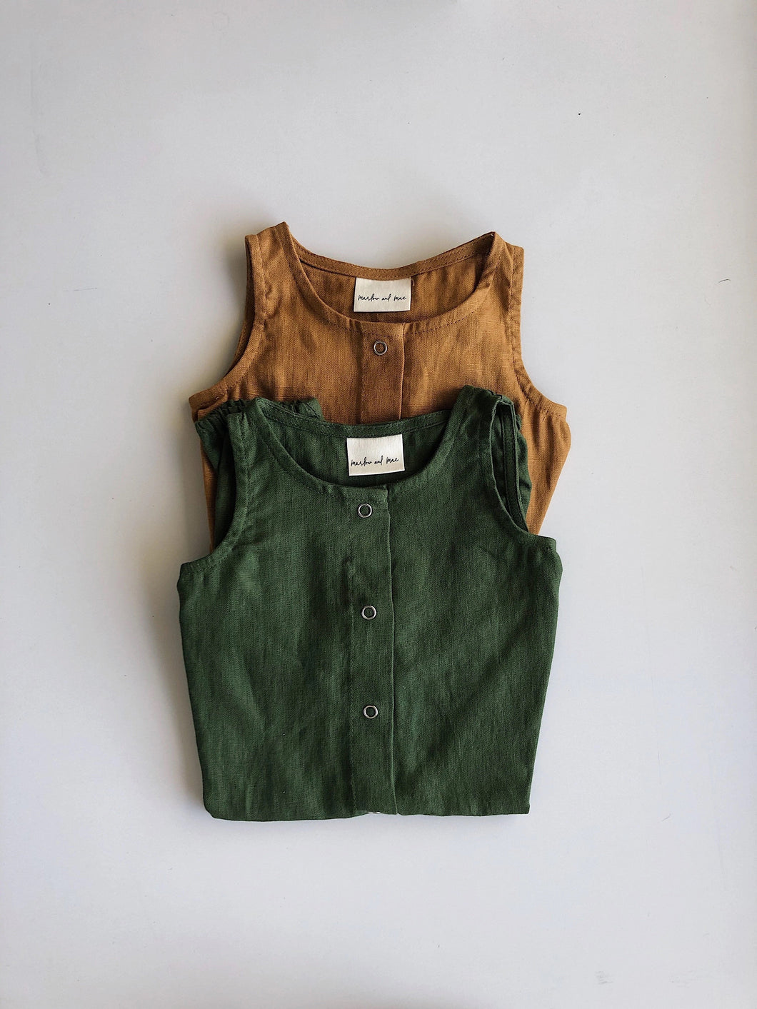 Linen Romper (Olive color)