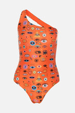 Load image into Gallery viewer, POP EYES ONE SHOULDER SWIMSUIT
