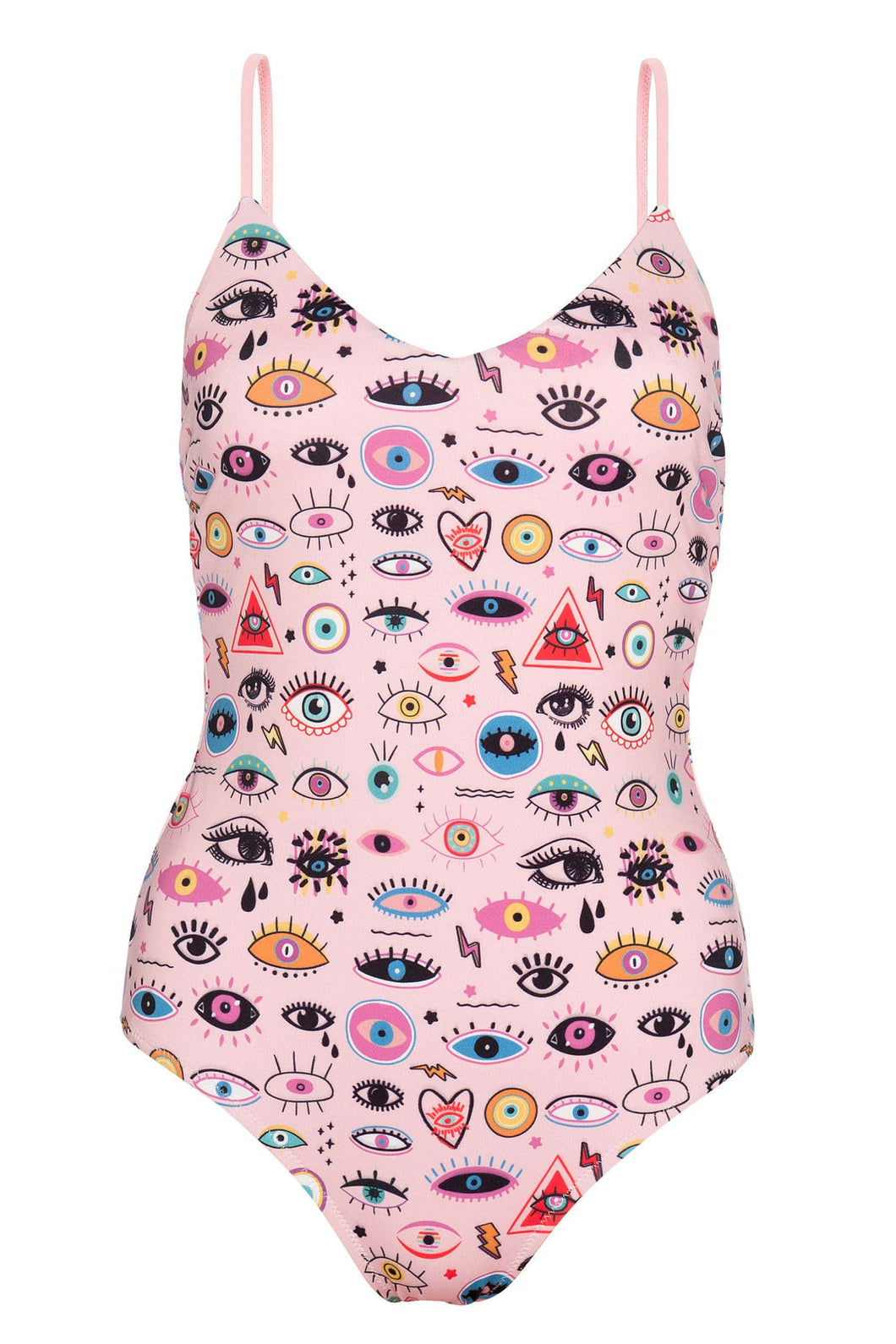 Electric Eye V-Shape Shoulder Swimsuit