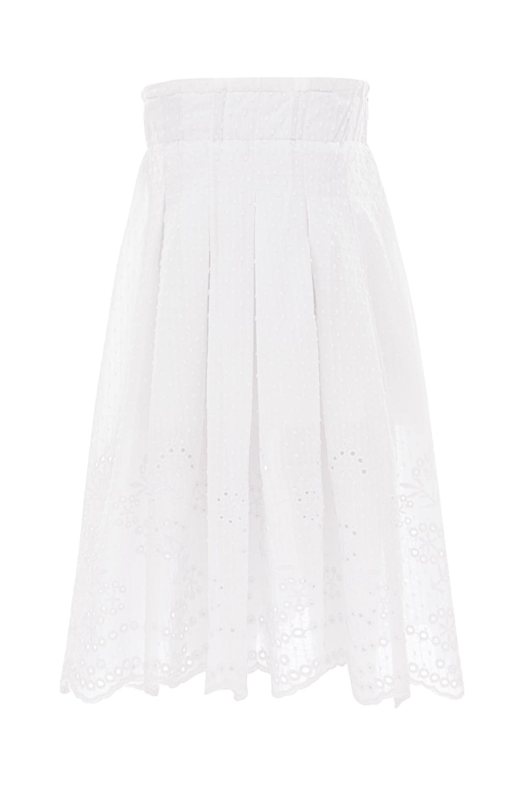 Lace Embroidered Cotton Skirt